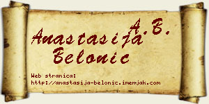 Anastasija Belonić vizit kartica